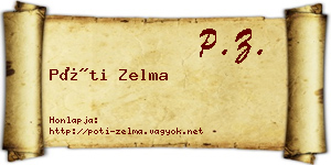 Póti Zelma névjegykártya